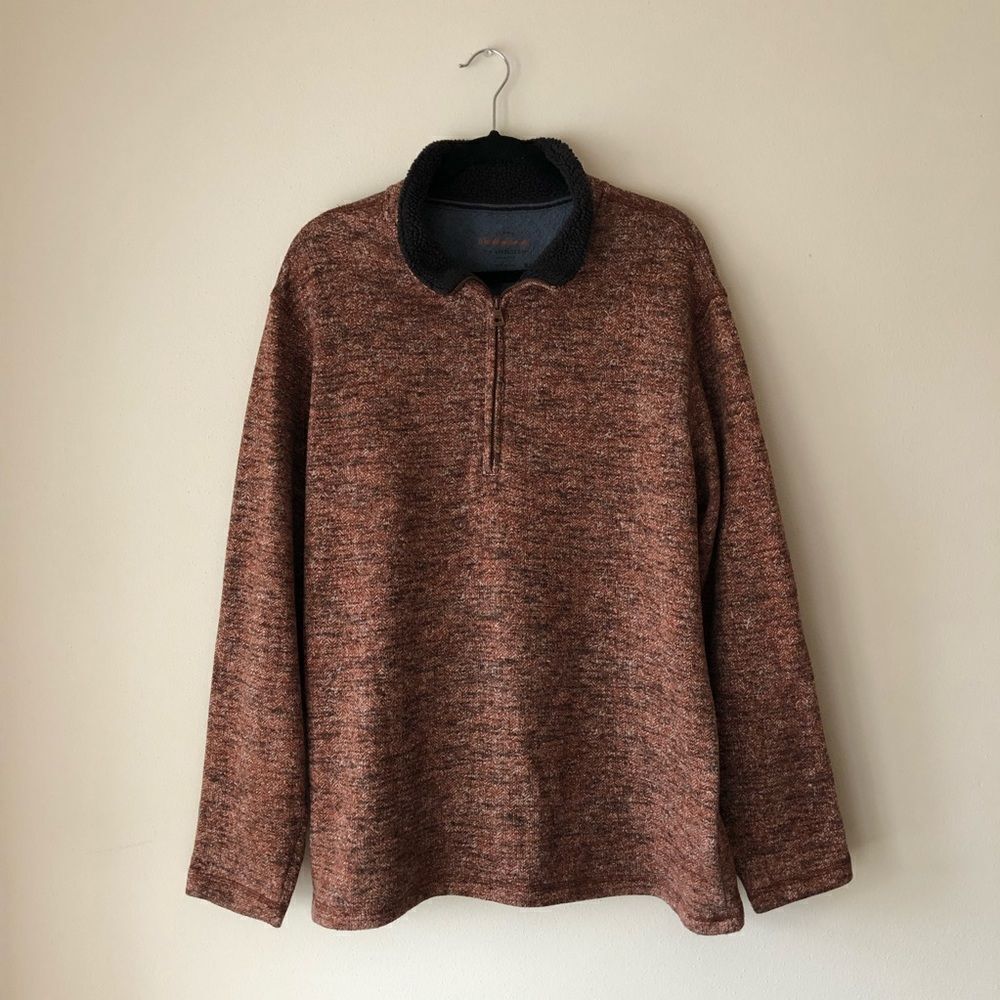 Weatherproof Vintage Quarter Zip Fur Collar Pullover Size XL